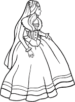 A coloring page of princess